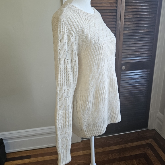 Super Warm Wool Blend Cable Knit Pullover Ivory Sweater from Korea - Picture 3 of 10